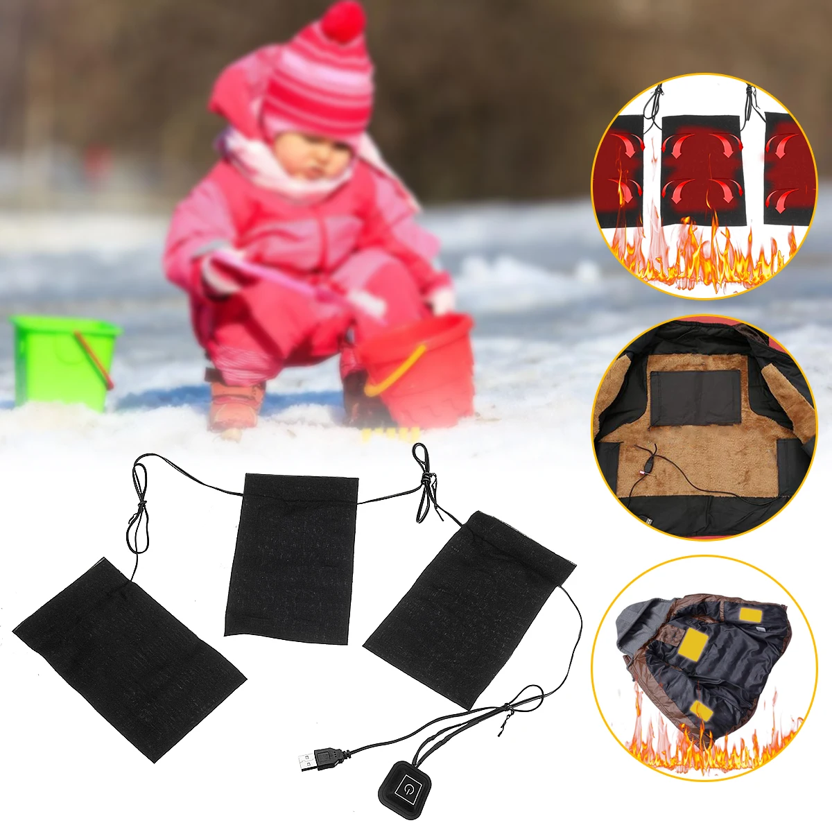 

BSAID 5V Electric Pet Heated Pad USB Vest Heating Tablet Mobile Warming Gear Set Winter Heater For Gloves Shoe Insoles Clothes