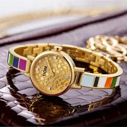 DOM женщины часы люксовый бренд кварцевые наручные часы Мода Повседневная Золото Нержавеющая сталь Стиль Водонепроницаемый G-1019 золото