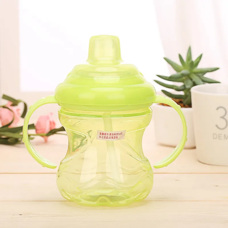 

260ML Baby Straw Cup Infant Newborn Bottle Children Learn Feeding Drinking Handle Bottle Kids Straw Juice Water Bottles