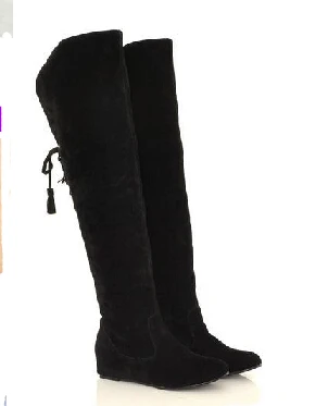 Теплые ботинки; сезон осень-зима; Ботинки martin с бахромой; высокие сапоги Gaotong в Корейском стиле на плоской подошве; женская обувь; Y206 - Цвет: Черный