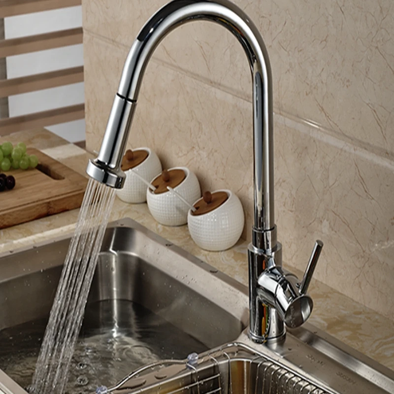 

Wholesale And Retail Promotion Deck Mounted Single Handle Hole Kitchen Faucet Vessel Sink Mixer Tap Hot And Cold