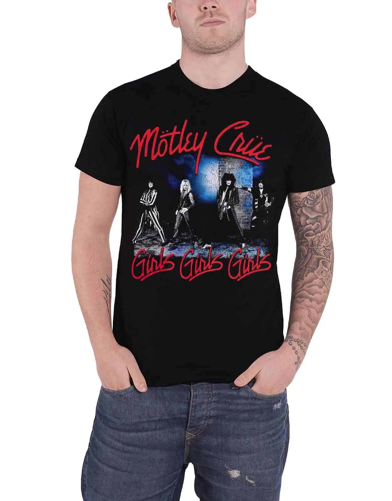 

Motley Crue T Shirt Girls Girls Girls Band Logo Mens Black