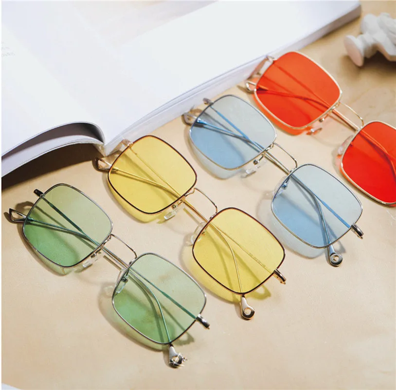 KDDOU metal frame transparent jelly color sunglasses ladies men
