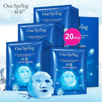 

ONE SPRING 20Pcs/Bag Ice Spring Smoothing Whiten Moisturizing Mask Cool Feeling Ice Hydratying Nourishing Face Mask Skin Care