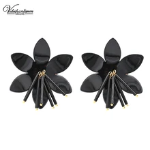 Vodeshanliwen модный акриловый цветок серьги гвоздики для женщин Подарки большие полимерные массивные серьги новые ювелирные аксессуары