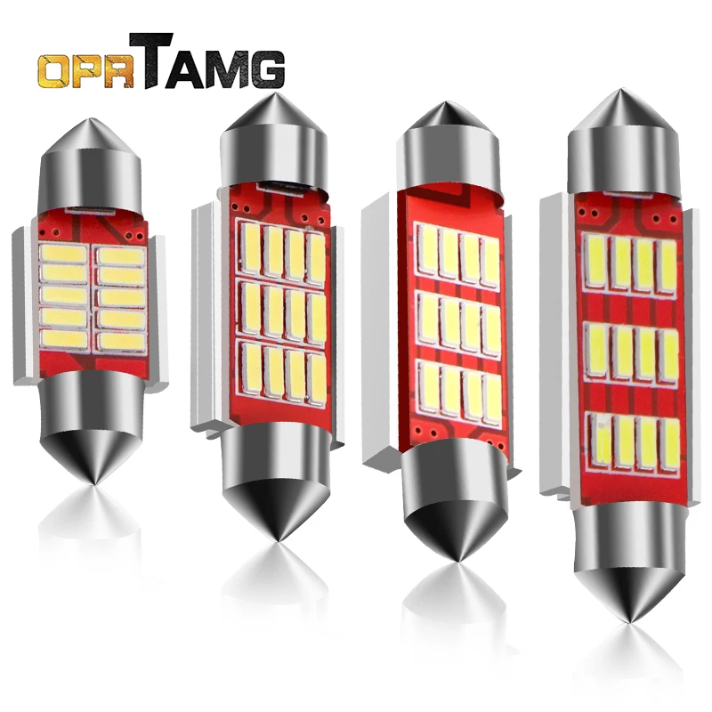 

1x Festoon LED 31/36/39/41mm Dome Light 10 12SMD 4014 SMD CANBUS Error Free Car Interior Bulb c5w License Plate Lamp Car Styling