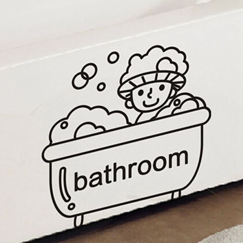 Bathroom wall tile stickers baby I Love Bathing 3d vinyl decals