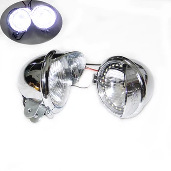 

1Pair Chrome Motorcycle ABS LED Fog Lamp Passing Diving Spot Light Headlight For Harley Dyna Electra Glide