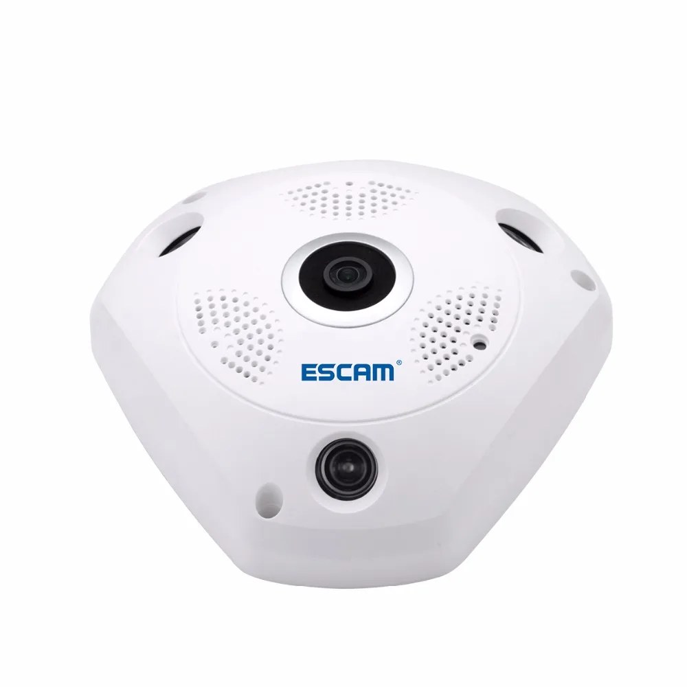 ESCAM Акула QP180 HD 960 P 1.3MP 360 градусов панорамный fisheye PTZ, инфракрасный излучатель камеры VR поддержка VR коробка и micro SD карты