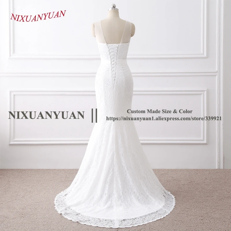 reception dress for bride New Elegant Flowers Lace Wedding Dress 2020 Scoop Neck Mermaid Bridal Gown Simple vestido De noiva Sash vestido de noiva sereia modest wedding dresses