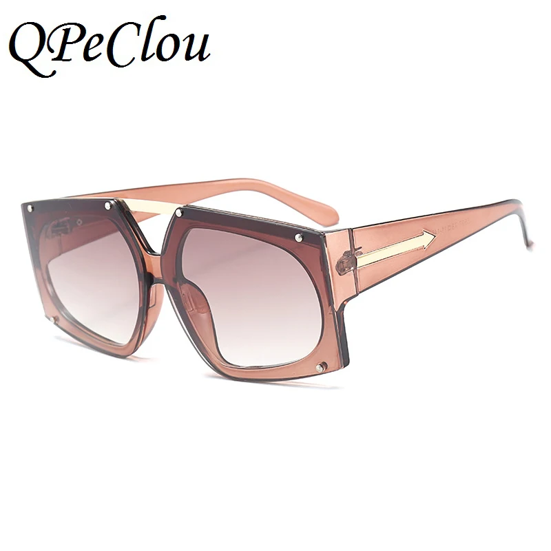 QPeClou квадратная большая рама солнцезащитные очки для женщин бренд серебряные линзы солнцезащитные очки для мужчин винтаж стрелка Oculos De Sol новые унисекс очки
