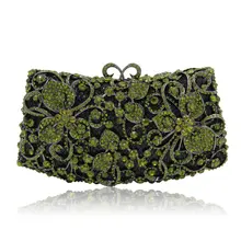 Роскошная женская обувь, расшитая зелеными вечерняя сумка-клатч со стразами мешок черные вечерние кошелек выдалбливают Для женщин Сумочка со стразами серебристого металла плечевые муфты
