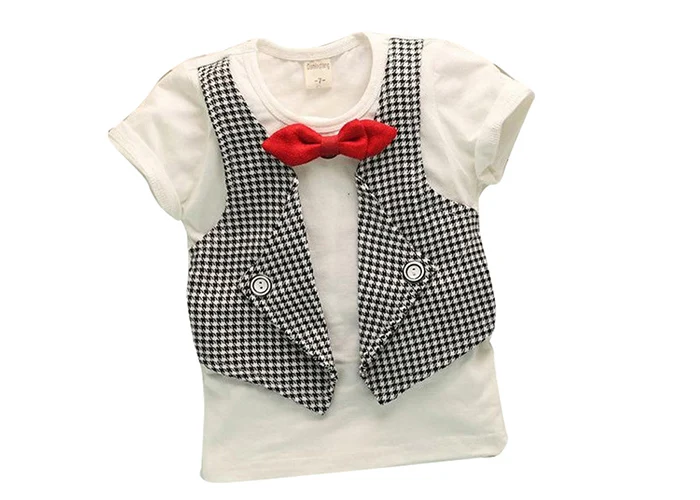 Одежда для маленьких мальчиков Модная одежда для маленьких джентльменов из двух предметов в клетку летний костюм с короткими рукавами и штаны комплект из 2 предметов