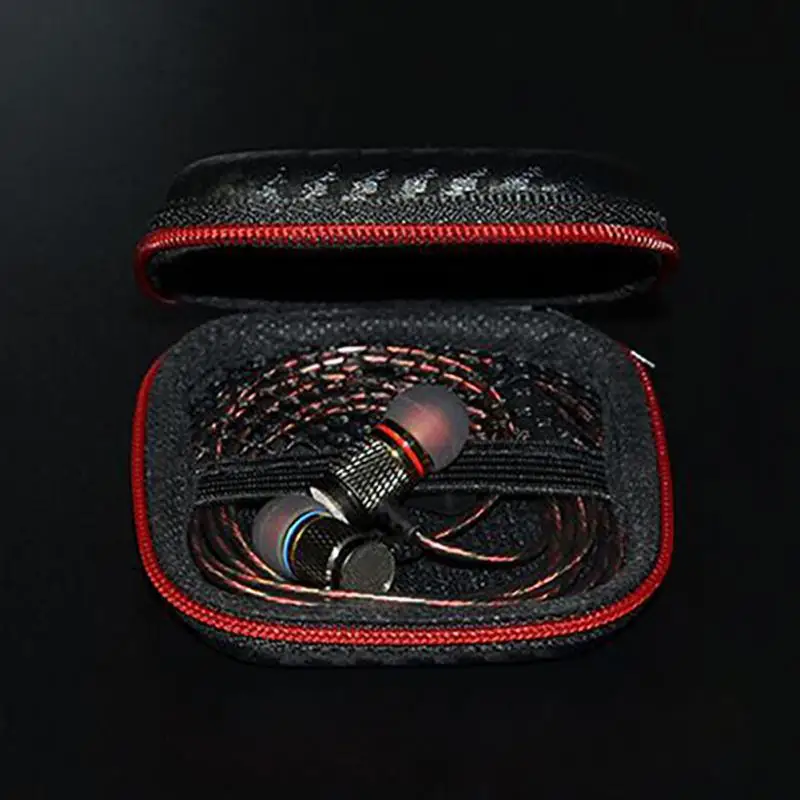 

Black 7*7*2.6cm Eva material Box earphone accessory Headphone Storage bag for small device organizer case