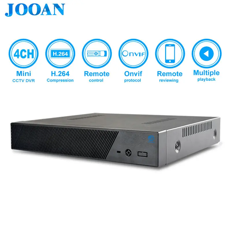  JOOAN 3104T-R mini 4CH CCTV DVR H.264 Full D1 HDMI Network Home Security System Surveillance Video Recorder DVR Black 