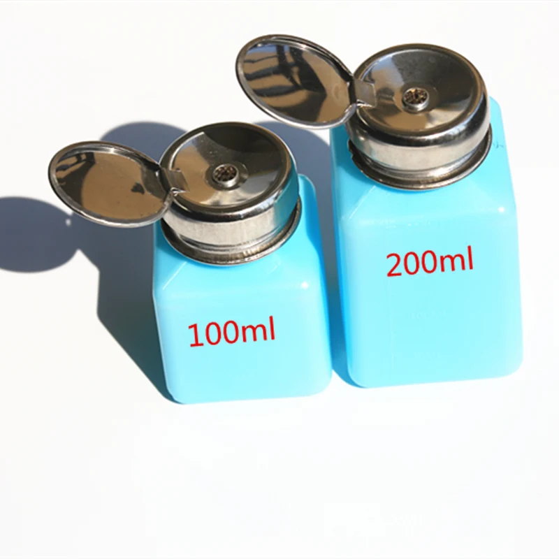 

SZBFT 2pcs/lot 100ml 200ml blue Corrosion-resistant Alcohol bottles ESD Plastic Alcohol Dispenser/ESD Alcohol Bottle