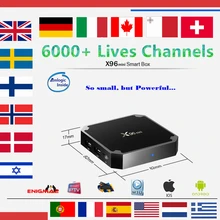 IP tv box X96 Мини Android 7,1 ТВ приставка 1G/8G с 1 года Европа ip tv подписка французский Испания Италия голландский live tv для smart tv приставка