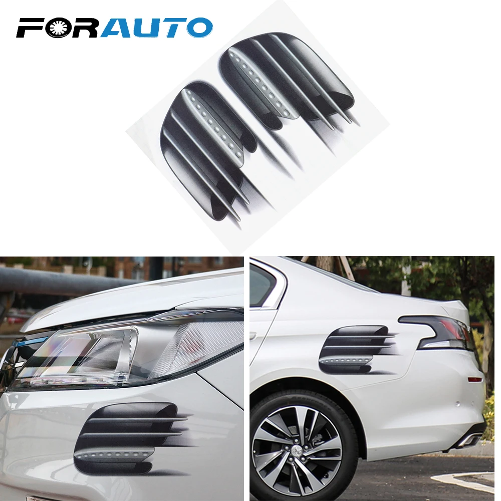 

PVC 3D Decorative Car Sticker Car-styling Fake Side Air Vents Outlet Car Refitting Sticker Exterior Acccessories Auto Decoration