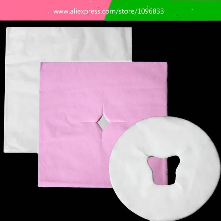 100pcs/Pack Disposable Hole Towel Beauty Salon SPA Massage Bed Mat Face