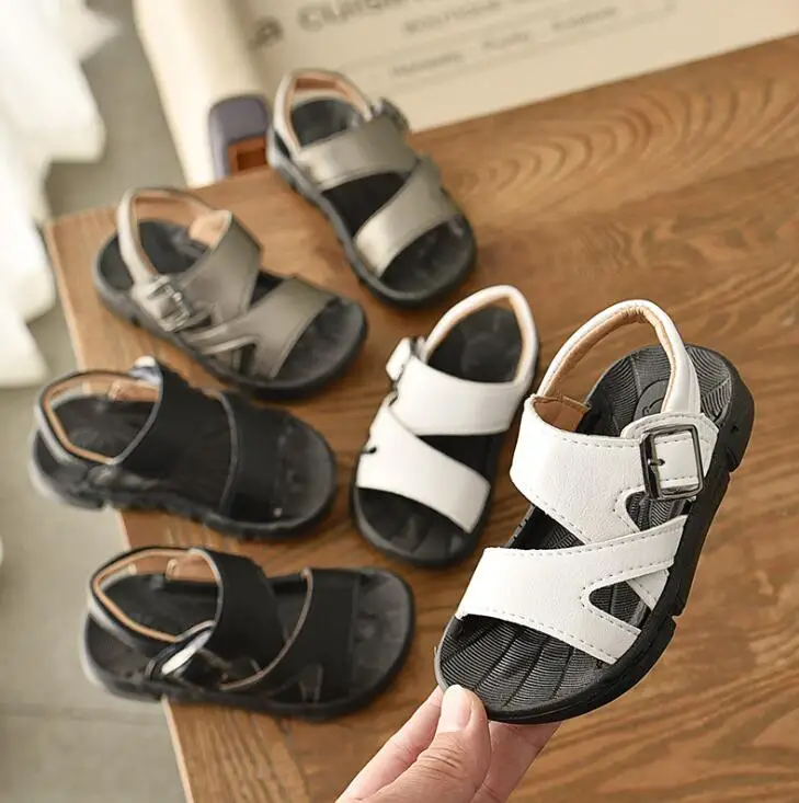 

Brand Boys Sandals Children Summer Beach Shoes for Kids Sports Soft Anti-slip Casual Toddler Baby Leather Flat Sandals