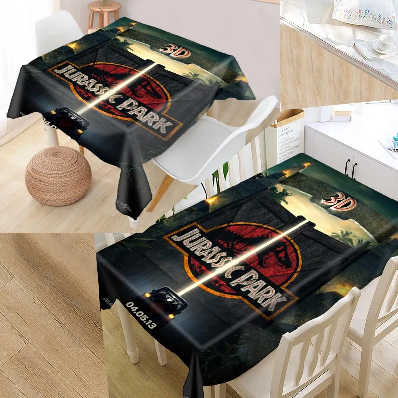 Jurassic Park Custom Table Cloth Oxford Print Rectangular Waterproof Oilproof Table Cover Square Wedding Tablecloth P - Цвет: 8