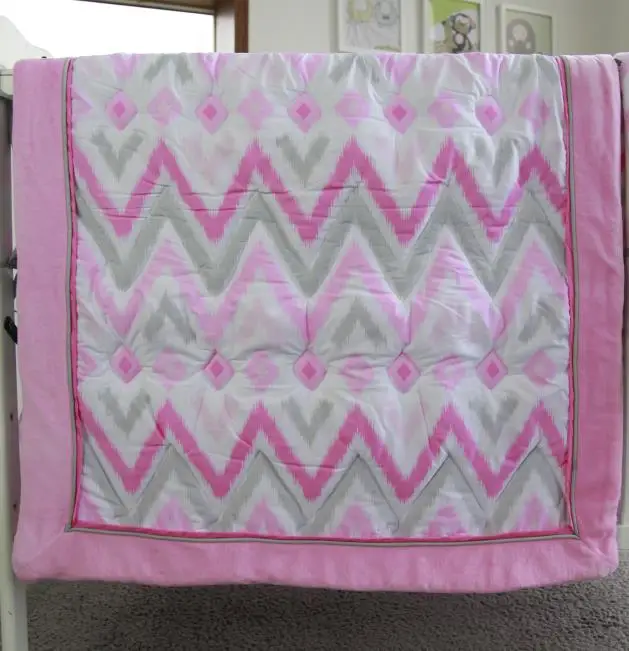 

Pink Soft Baby Quilt for New Born Girls - Crib Baby Blanket Cover Cotton Cute Toddler Comforter - 33"*42