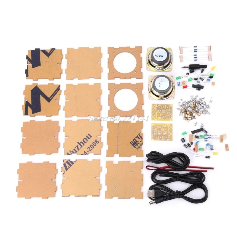 

Mini Speaker Box DIY Kit With Case 3Wx2 Amplifier Welding Electronic Components