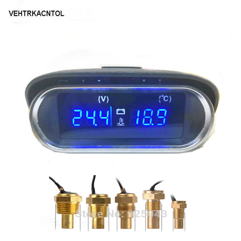 Vehtrkacntol 12v 24v 車のトラック水温計メーター 電圧計ボルトゲージ 2 で 1 サンシールドユニバーサル Water Temp Gauges Aliexpress