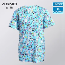 ANNO медицинские скрабы для женщин и мужчин красота Кенте Клиническая униформа для кормления хирургическое платье Медицинская одежда Топ