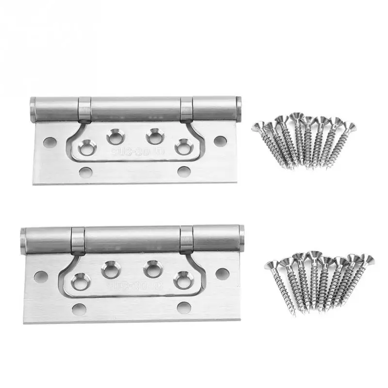2Pcs/Set Stainless Steel Door Hinges w/ Screws Ball Bearing door