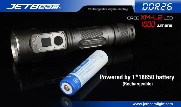 Фонарик DDR26 Cree XM-L2 светодиодный 1000 Люмен аккумуляторная цифровая фонарик с дисплеем совместим с 18650 батарея