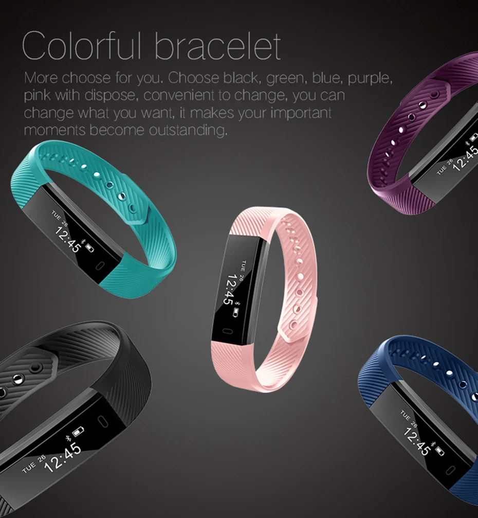 2017 HQ Smart Wristband IP Waterproof Sleep Monitoring Bluetooth Bracelet Pedometer Call SMS Alert Smartband Wrist Watch Unisex (1)