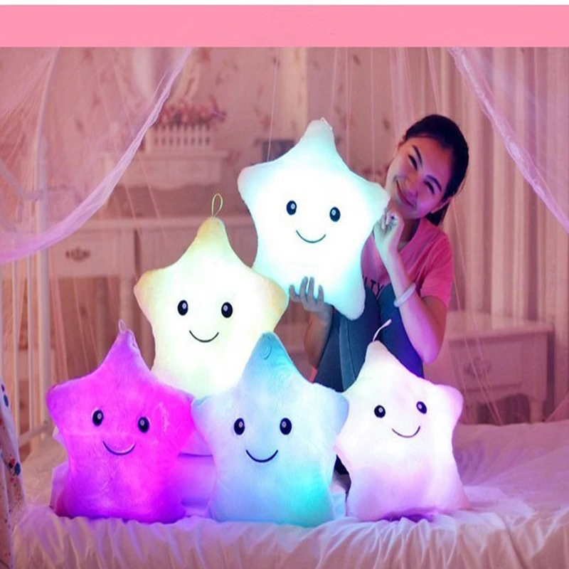 

kids Toys, Birthday Gift Led Light plush Pillow LED Light Pillow color rich and colorful stars, Luminous pillow Christmas Toys