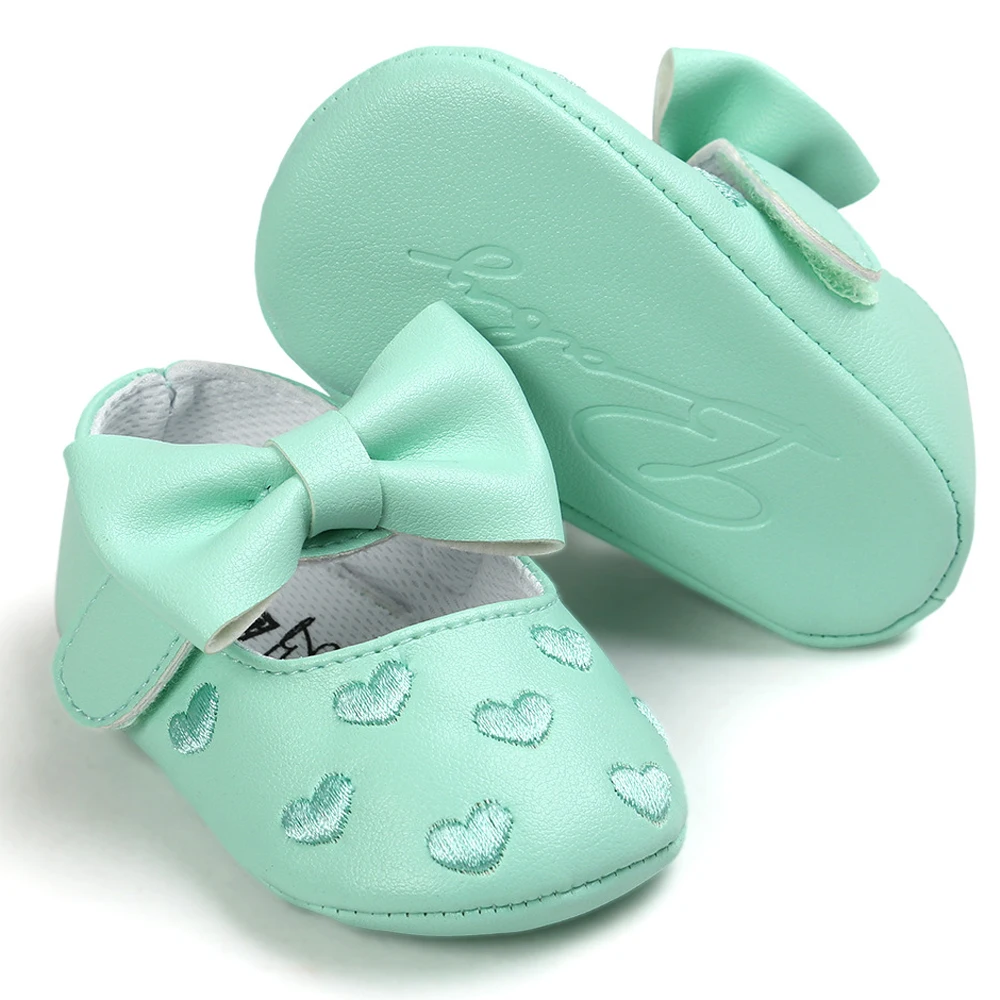 Mint Green Baby Shoes Princess Bow Girl Baby Toddler Shoes Casual Soft