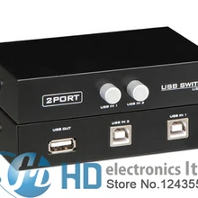 2 порта USB 2,0 распределительный коммутатор адаптер Коробка для ПК Сканер Принтер