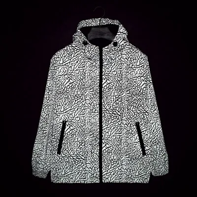Мужская Новая Осенняя леопардовая Светоотражающая куртка с капюшоном в стиле хип-хоп, ветровка, уличная водонепроницаемая куртка с карманами на молнии, куртка-бомбер - Цвет: 140 gray