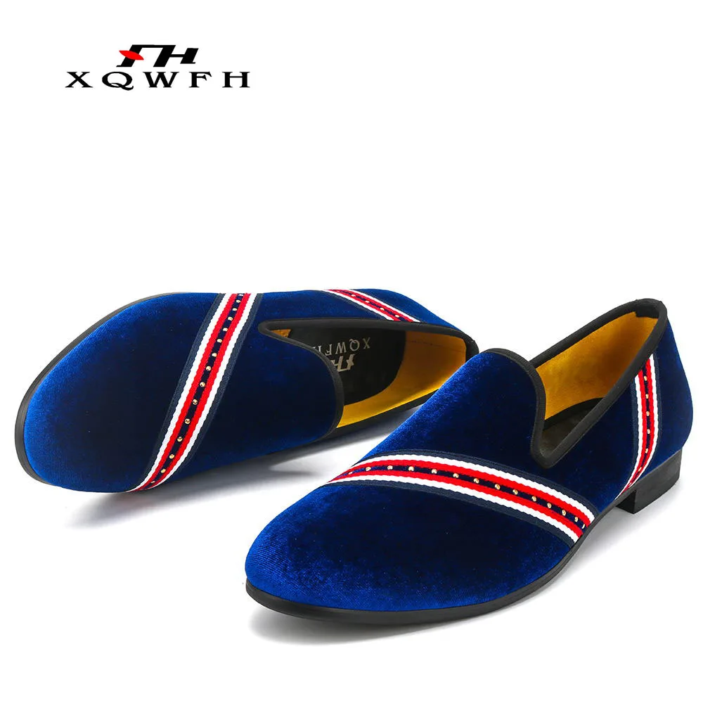 

2019 Men Party and Wedding Dress Shoes Men Velvet Loafers Smoking Slipper Italian Casual Shoes for Men