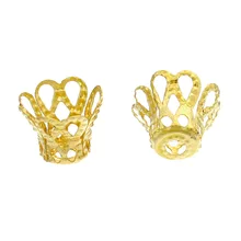 Doreen Box Lovely 260PCs Ornate Filligree Golden Bell Bead Caps -7mm (B00353)