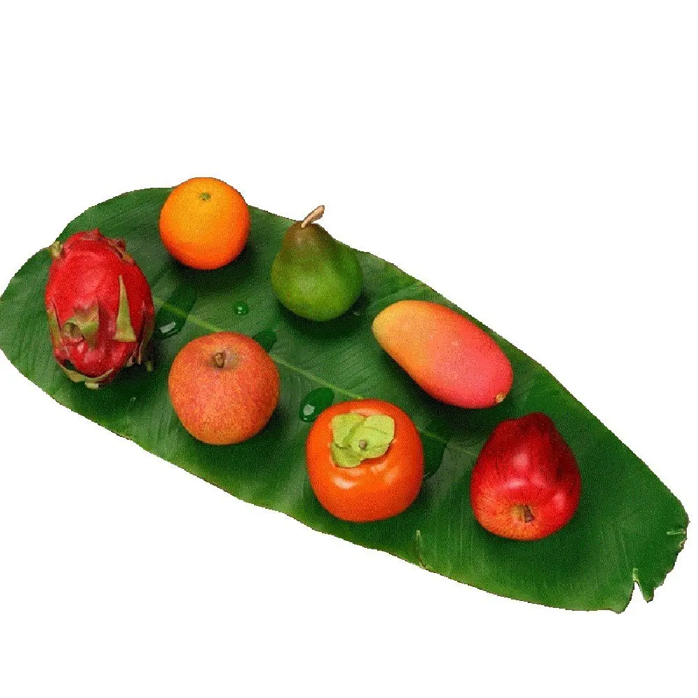 

2 Pieces Simulation Leaves Banana Leaves Kitchen Placemat EVA Dining Table Mat Non-slip Pad Waterproof Disc Pads Coasters Decor