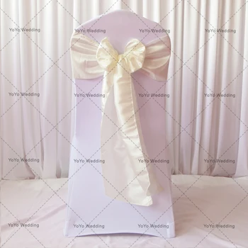 

100pcs Wholesale Ivory Taffeta Chair Sash For Wedding Decoration
