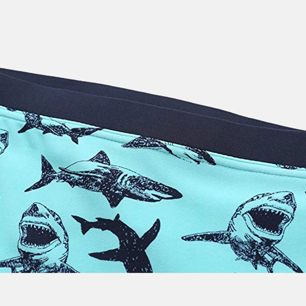 Charmleaks Boy Swimming Shorts Swimwear Carton Shark Printed Swimsuit Bottom Kids Cute Bikini Pants Beach Wear Bathing Suit