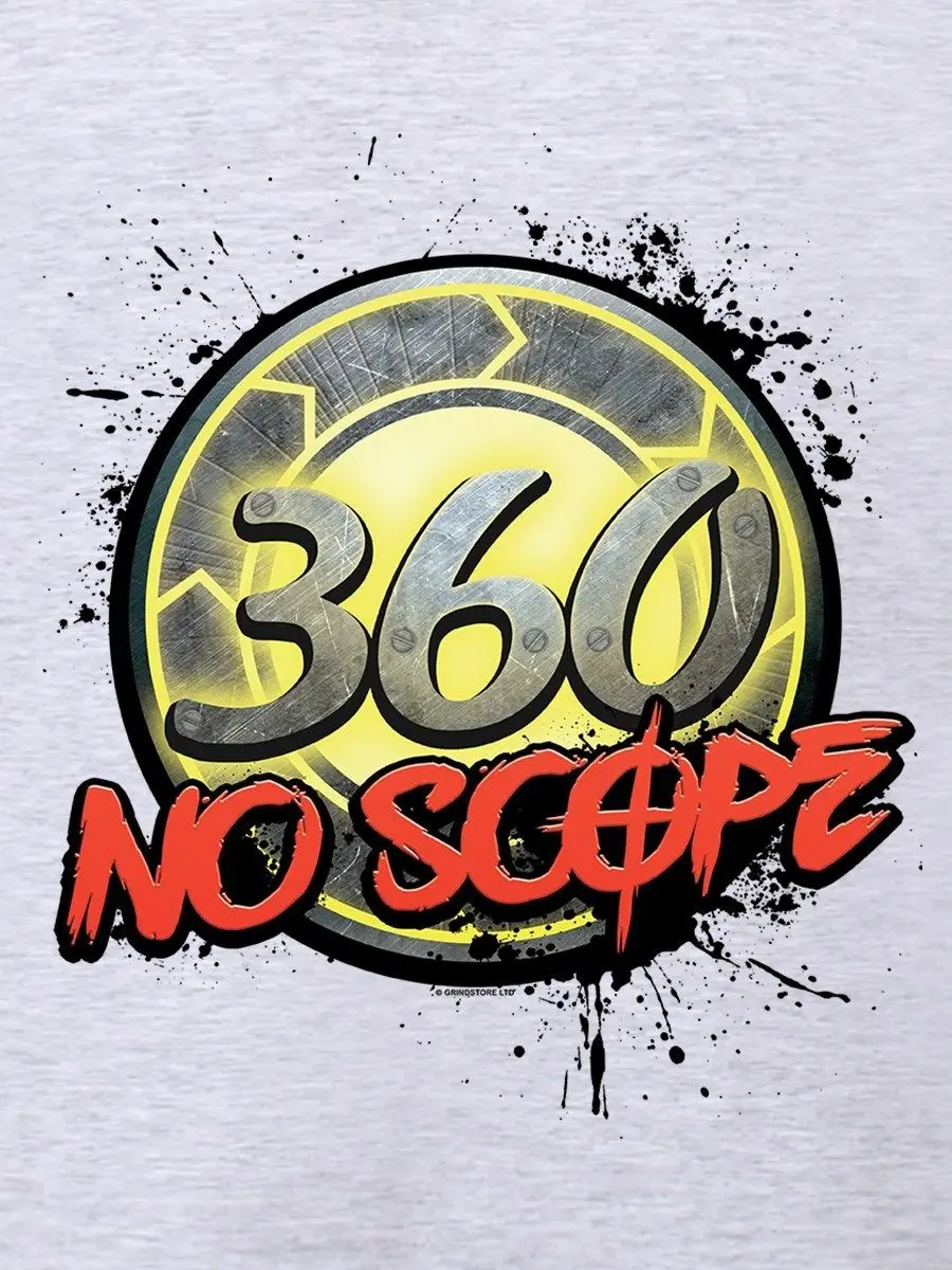 Мужская серая футболка 360 No Scope футболки из 100% хлопка брендовая одежда топы с