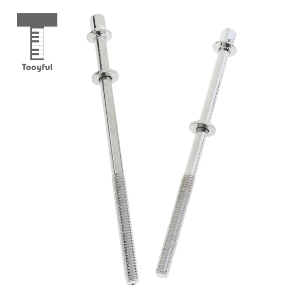 2pcs Stainless Steel Drum Tension Rods with Drum Screws Tension Screws for Drum Parts