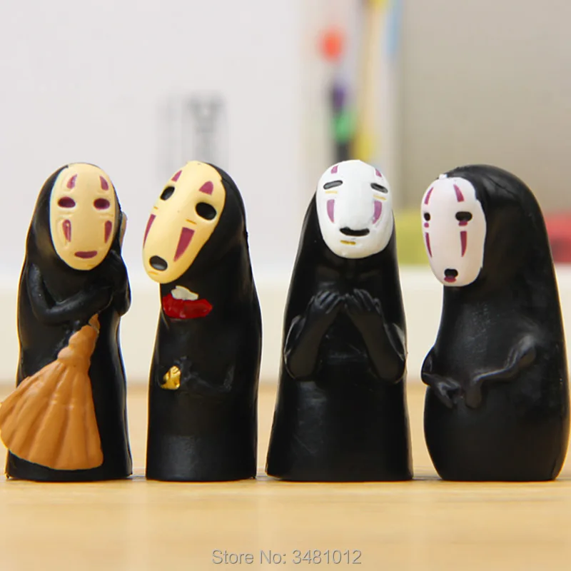4 шт. фигурки Kaonashi Studio Ghibli человек без лица мини для украшения сада из смолы