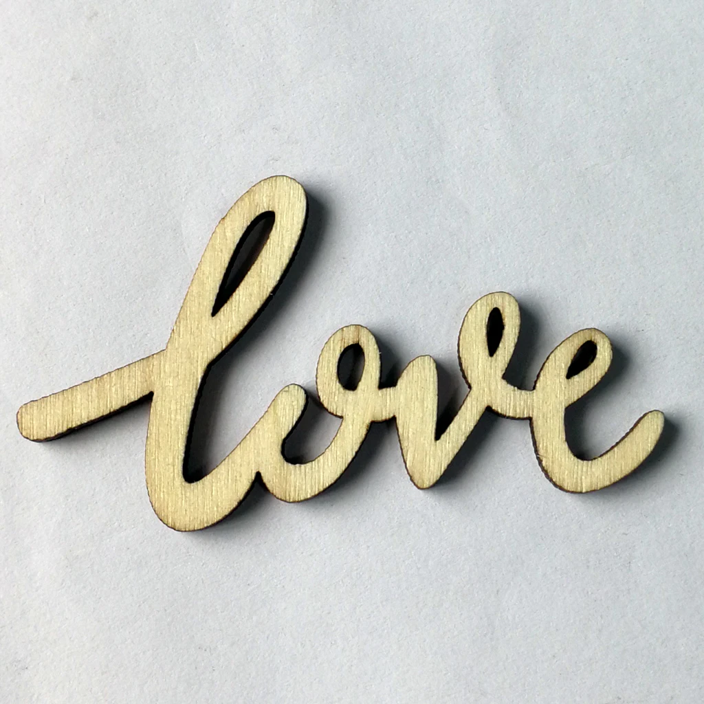 

Wedding Table Decorations Rustic Small Wooden LOVE Worded Confetti Themed Party