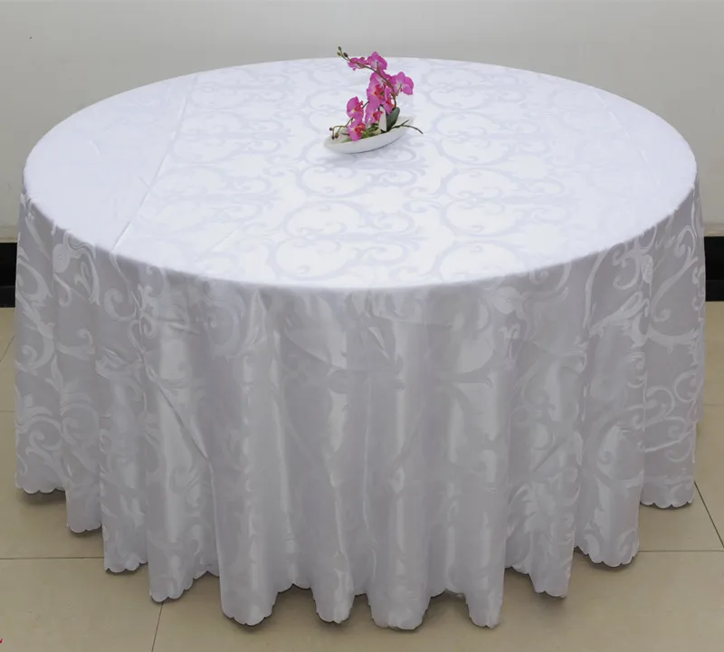 

WedFavor 10pcs Luxury Round Polyester Jacquard Damask Table Cloths Wedding Table Covers Linens For Home Banquet Hotel Decoration