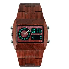 Fashion wooden Watch Men Luxury Brand Antique Wood Watches Date Quartz Analog Digital LED Wristwatch Gift mens reloje Relogio