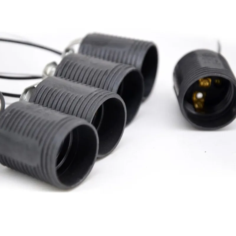 10pcs/lot E27 iron pipe fittings Rotary Plastic Lamp Base Full Thread