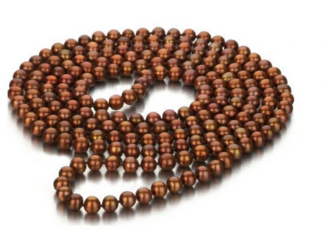 

Free shipping >>@ > 9-10 mm natural south seas chocolate pearl necklace 34 inch