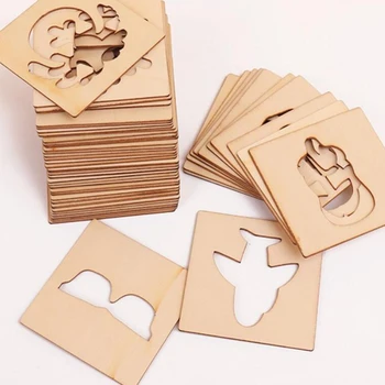 

50pcs Board School Paint Tools Educational Coloring Book Paint Learning Coloring Board drawing board Wooden Drawing toy